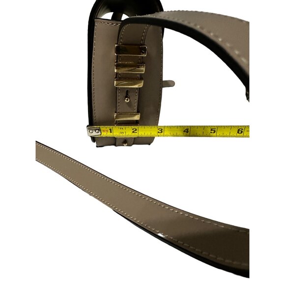 A. Bellucci made in Italy taupe leather adjustable strap saddle crossbody purse - Picture 10 of 12